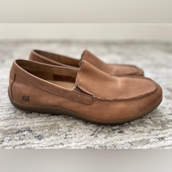 BORN Brompton Brown Leather Loafers Mens Size 11 - Picture 2 of 7